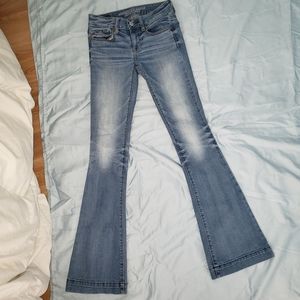 Flare leg skinny jeans